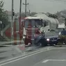 Accident rutier în Lețcani. Un autoturism a intrat în refugiul pentru pietoni
