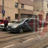 Bizoni în traficul ieşean. Un şofer a blocat un tramvai pe strada Cuza Vodă